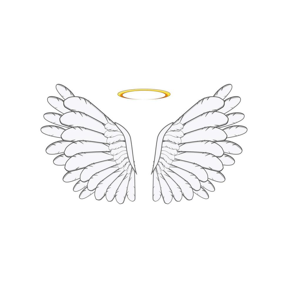 element wing angel cartoon vector illustration
