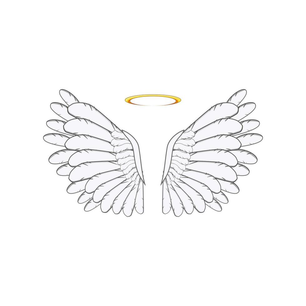 element wing angel cartoon vector illustration