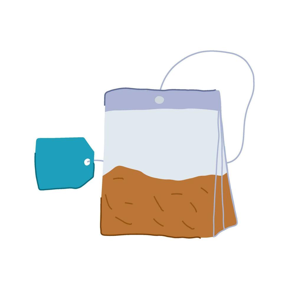 bolso bolsa de té dibujos animados vector ilustración