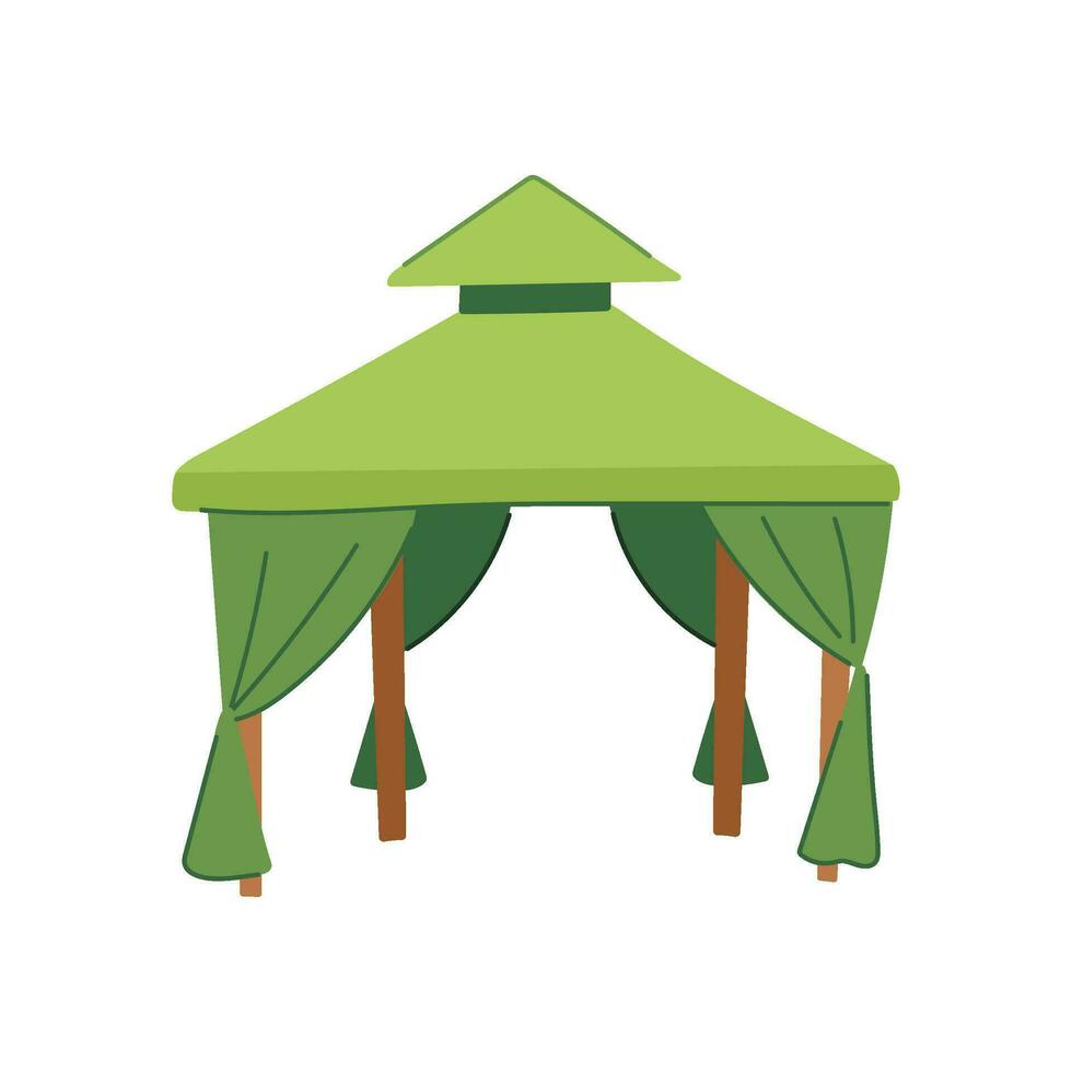 up tent garden cartoon vector illustration