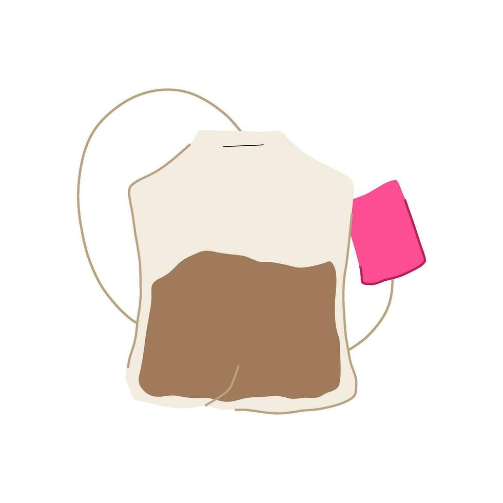 bolsa de té bolsa de té dibujos animados vector ilustración