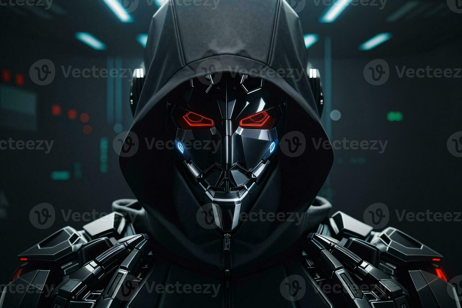 AI generated An anonymous hacker with the hoodie, Concept of Hacking, Cybersecurity, Cybercrime, and Cyberattack. photo