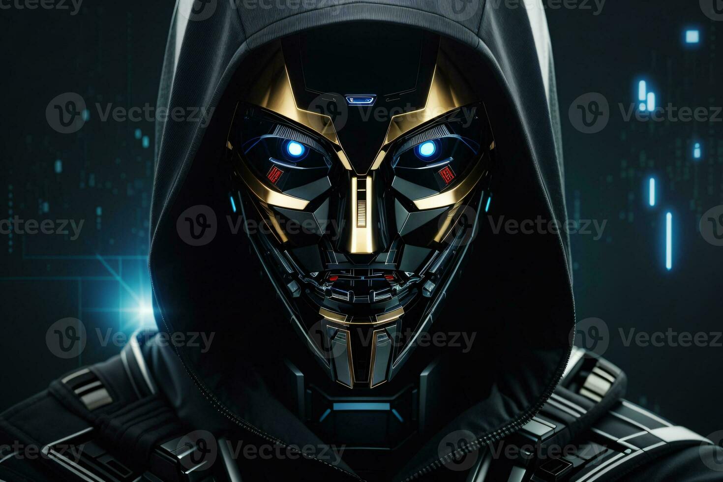 AI generated An anonymous hacker with the hoodie, Concept of Hacking, Cybersecurity, Cybercrime, and Cyberattack. photo