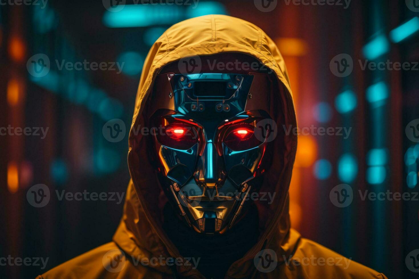 AI generated An anonymous hacker with the hoodie, Concept of Hacking, Cybersecurity, Cybercrime, and Cyberattack. photo