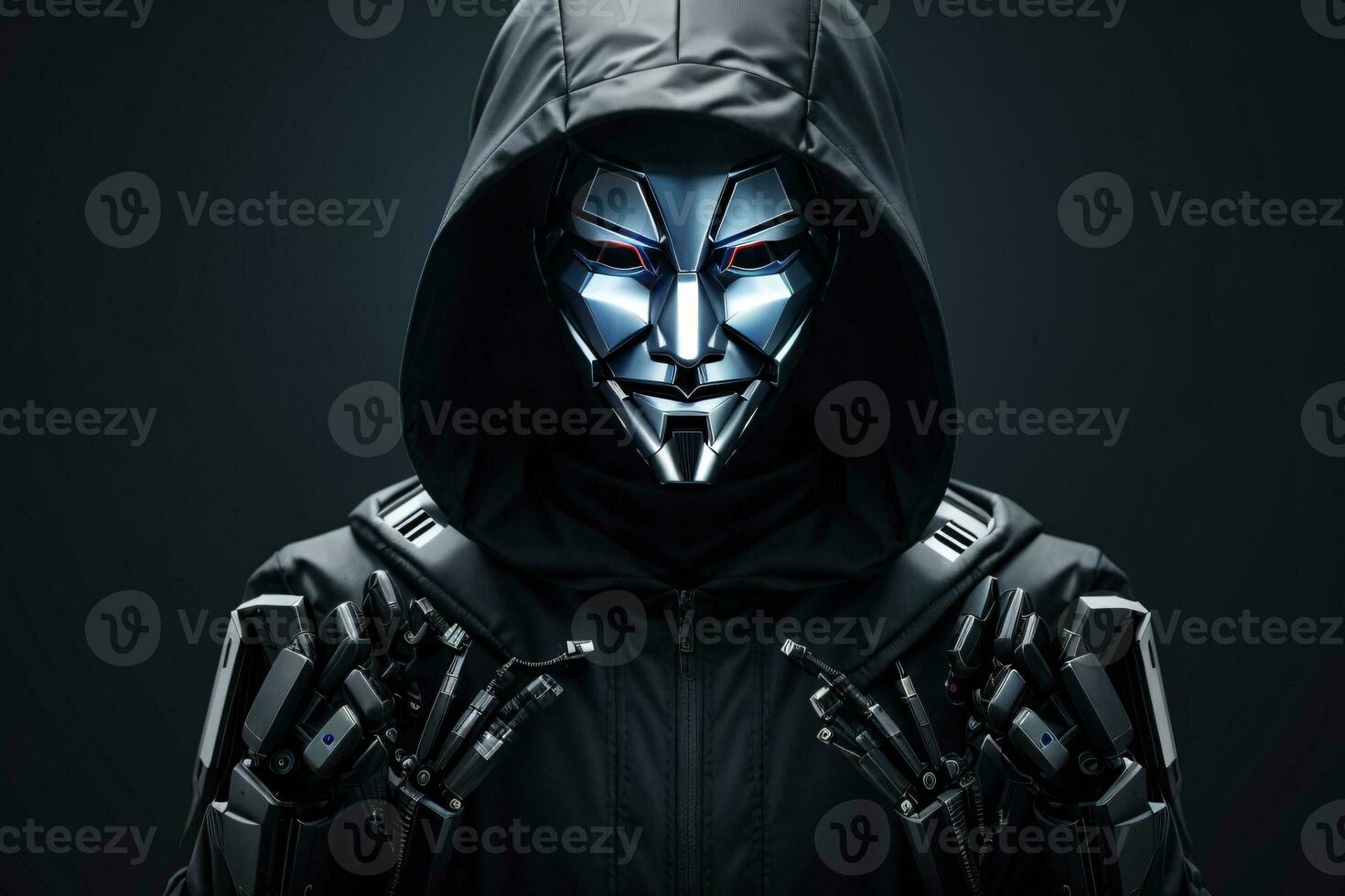 AI generated An anonymous hacker with the hoodie, Concept of Hacking, Cybersecurity, Cybercrime, and Cyberattack. photo