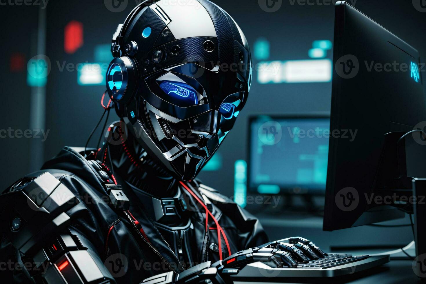 AI generated An anonymous hacker with the hoodie, Concept of Hacking, Cybersecurity, Cybercrime, and Cyberattack. photo