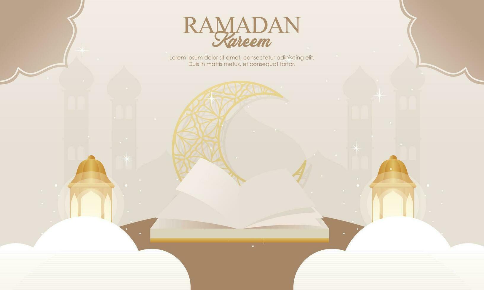 Islamic ramadan kareem celebration. Islamic greeting card template with ramadan for wallpaper design vector