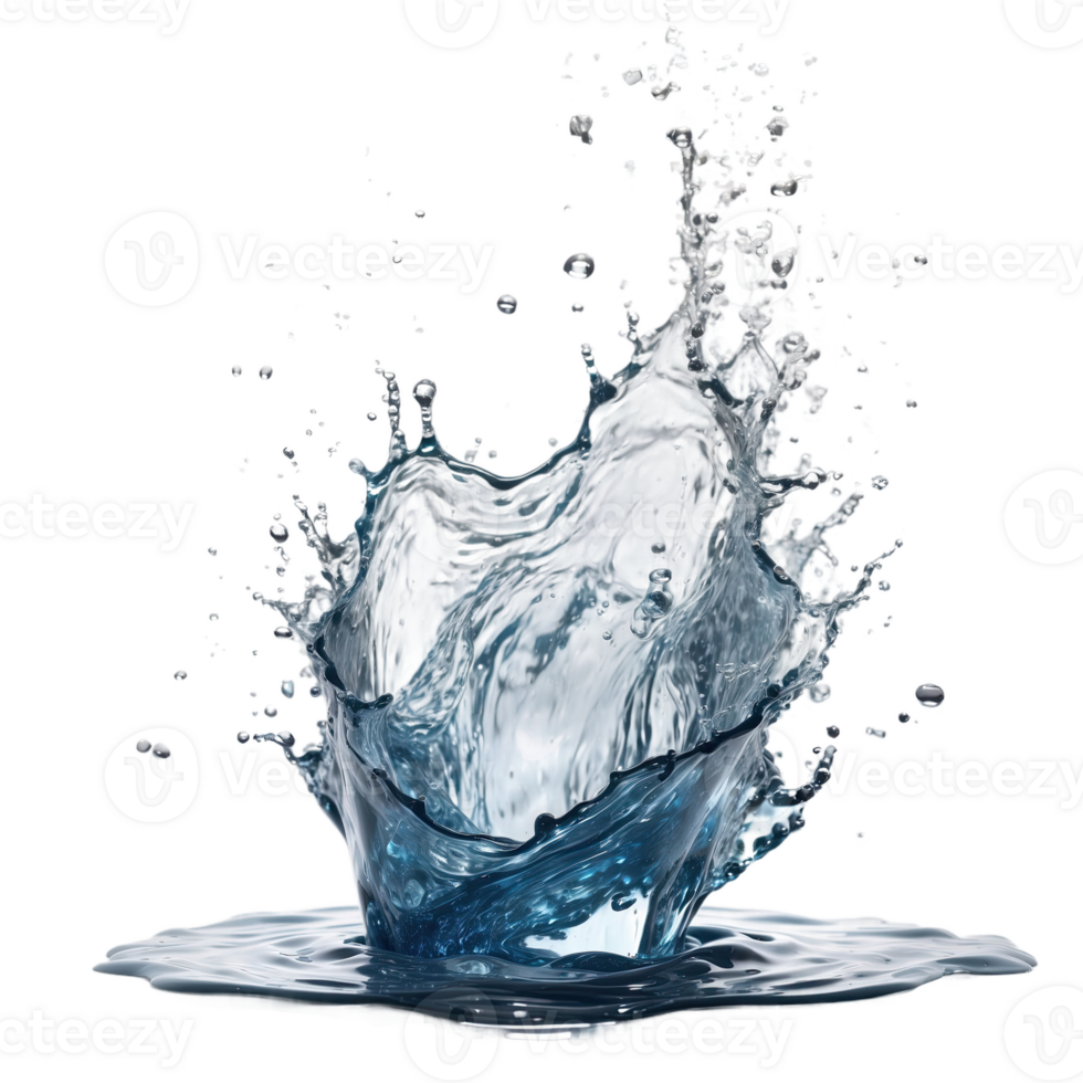AI generated water splash isolated on transparent background png