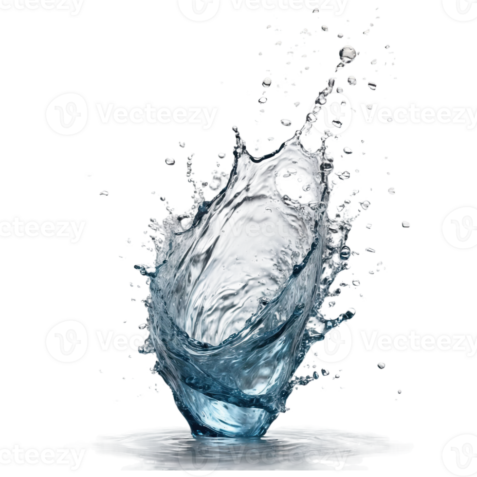 AI generated water splash isolated on transparent background png
