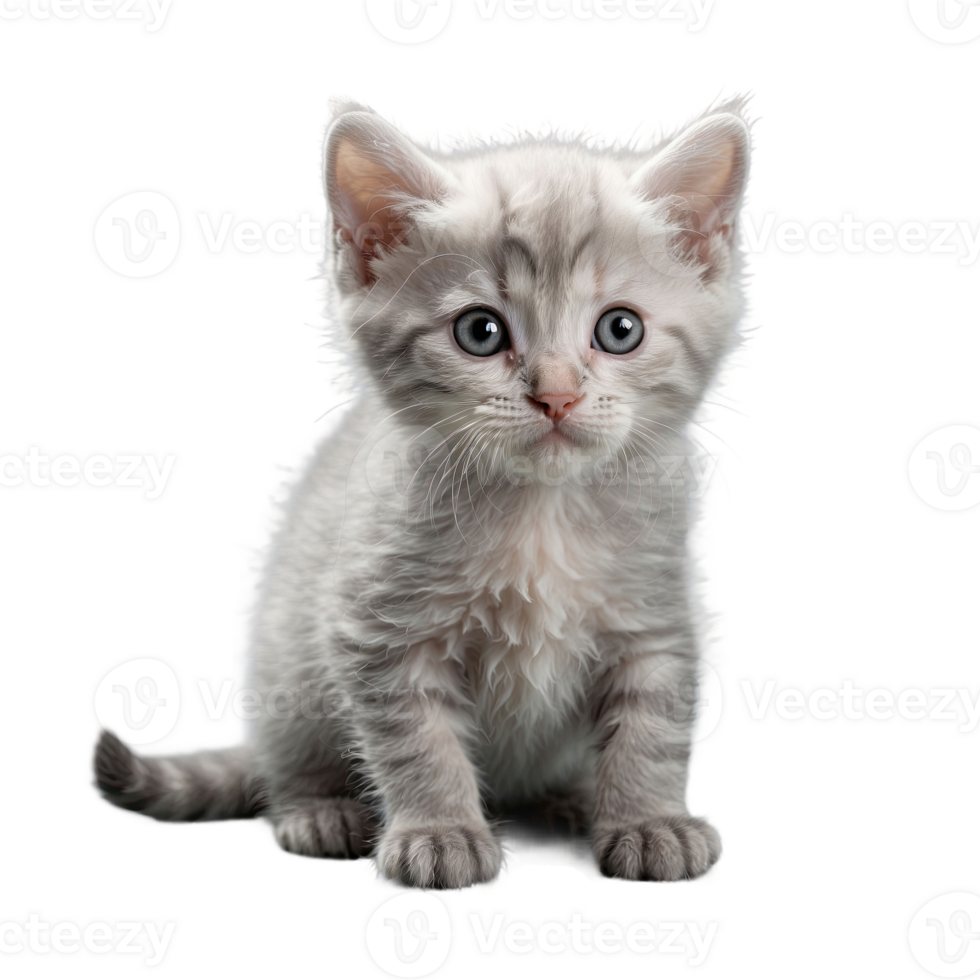 AI generated silver scottish kitten isolated on transparent background png