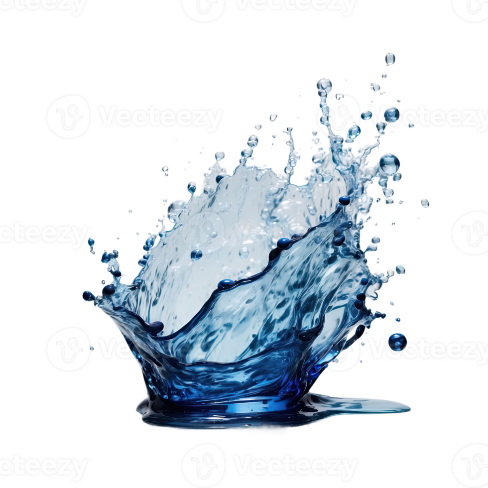 AI generated blue splash isolated on transparent background png