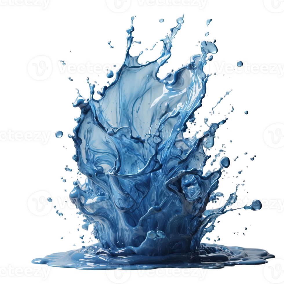 AI generated blue splash isolated on transparent background png
