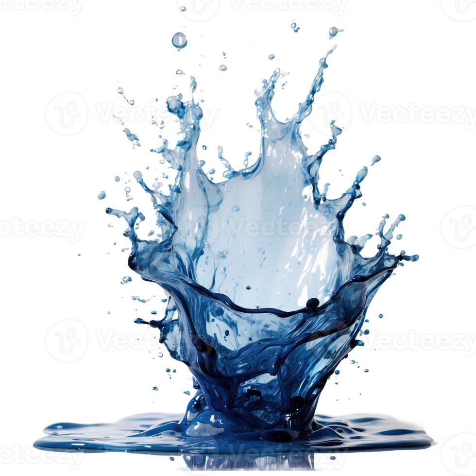 AI generated blue splash isolated on transparent background png