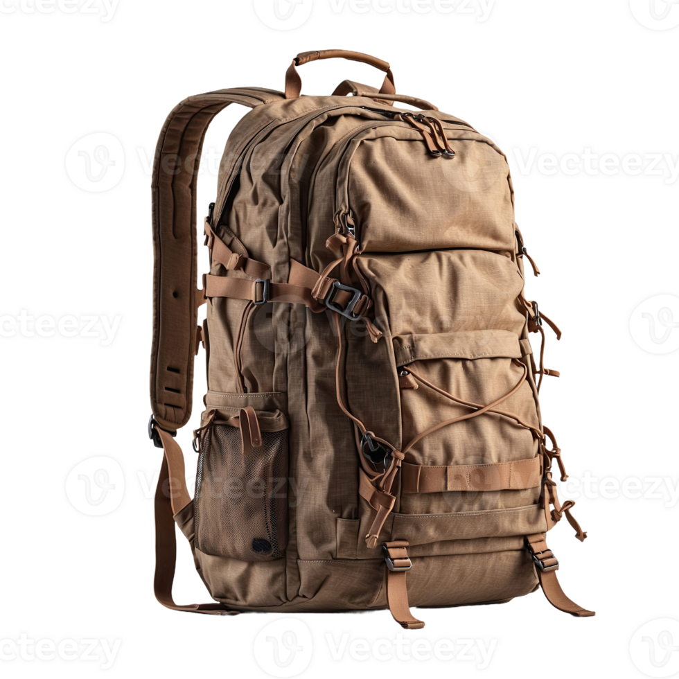 AI generated backpack isolated on transparent background png