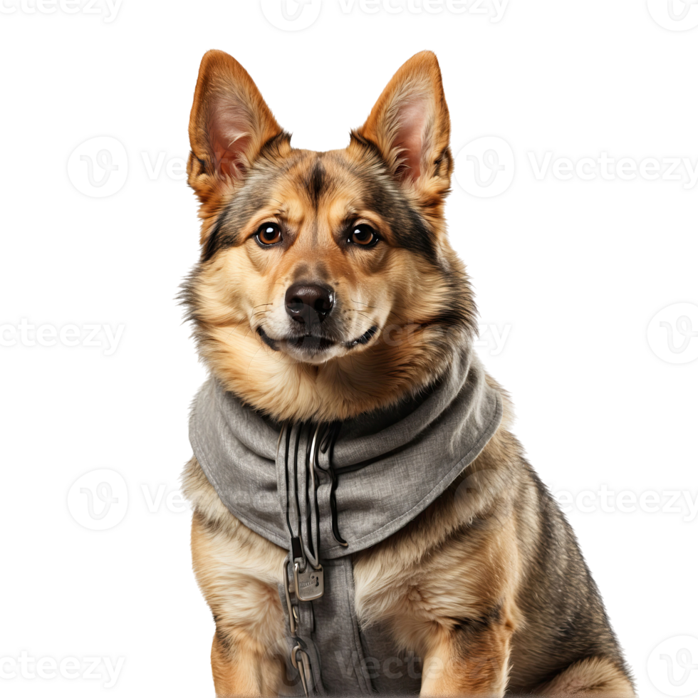 AI generated portrait of a swedish vallhund isolated on transparent background png