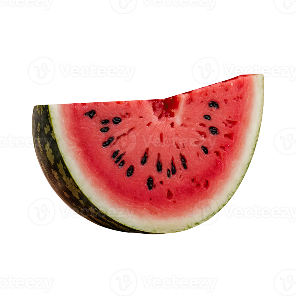 AI generated watermelon slice isolated on transparent background png