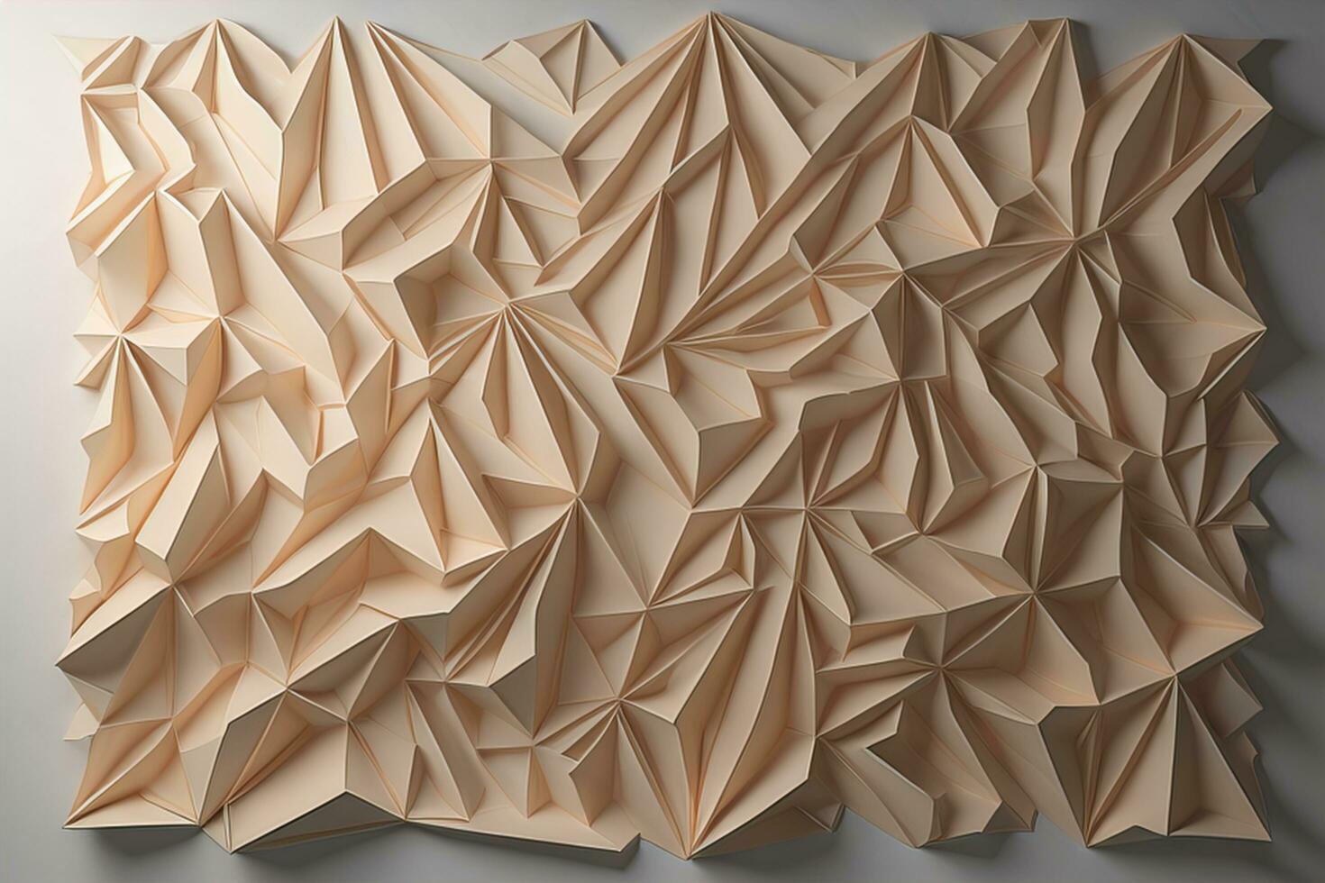 AI generated beige origami pattern on white background. generative ai photo