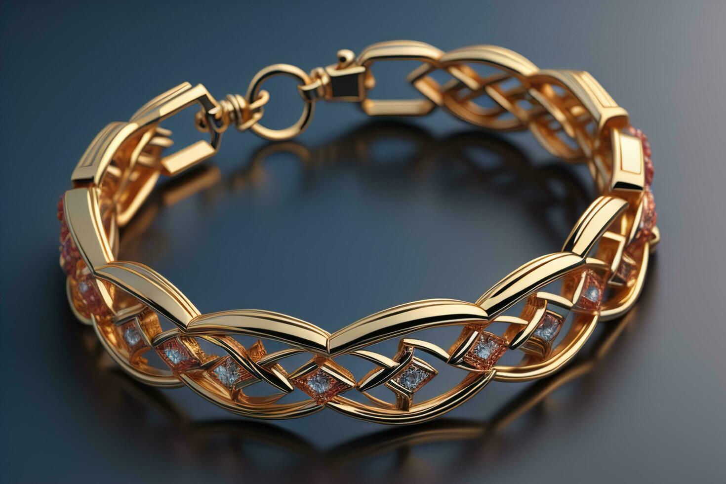 AI generated Jewelry bracelet on a dark background. generative ai photo