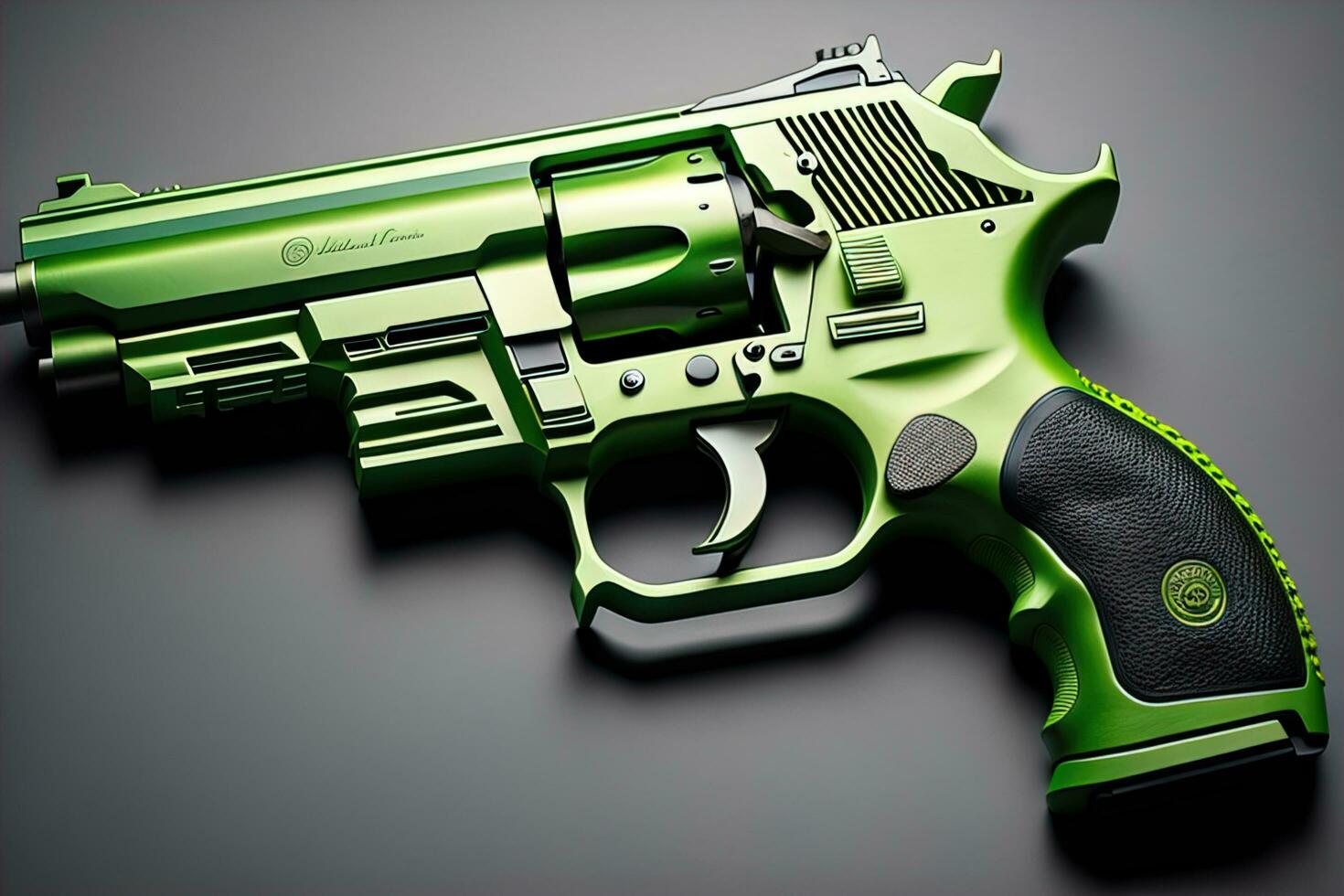 AI generated Semi-automatic handgun on a solid color background. Close-up. ai generative photo