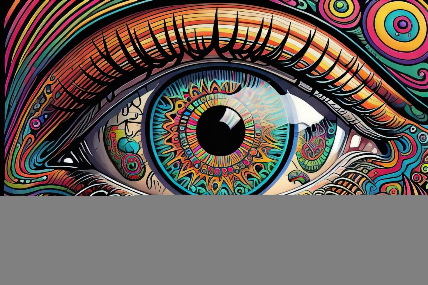 AI generated Colorful eye. Psychedelic background. Vector illustration. ai generative photo