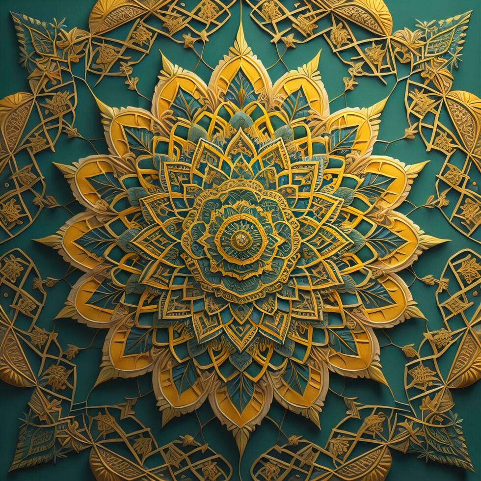AI generated Mandala pattern. Vintage decorative elements. Hand drawn oriental background. ai generative photo