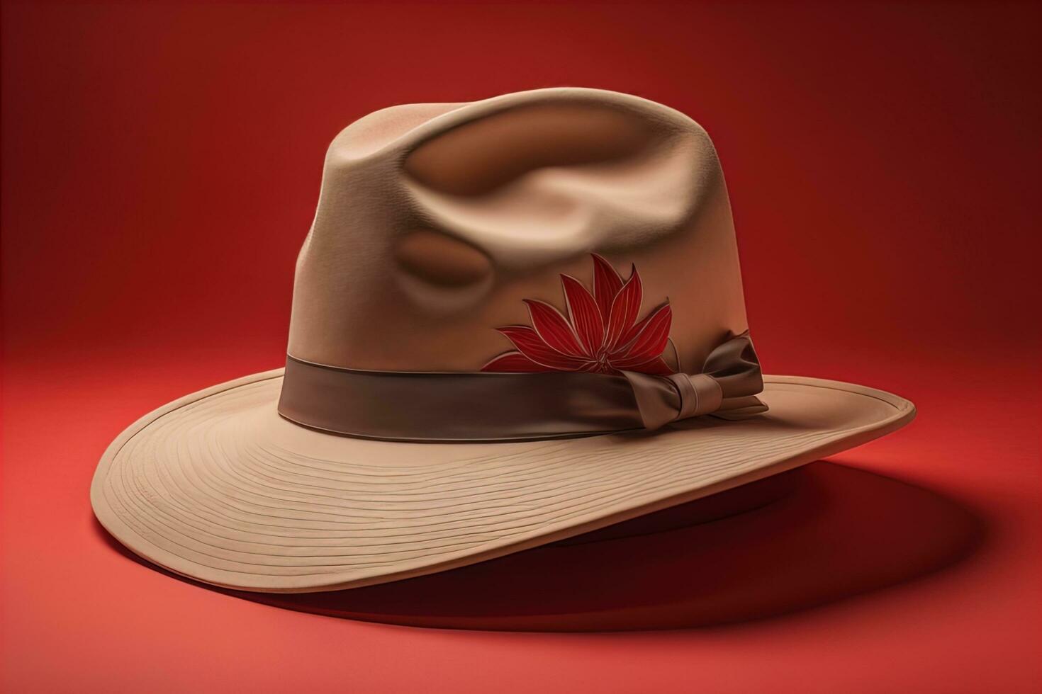 AI generated Fashionable hat on a solid color background. ai generative photo