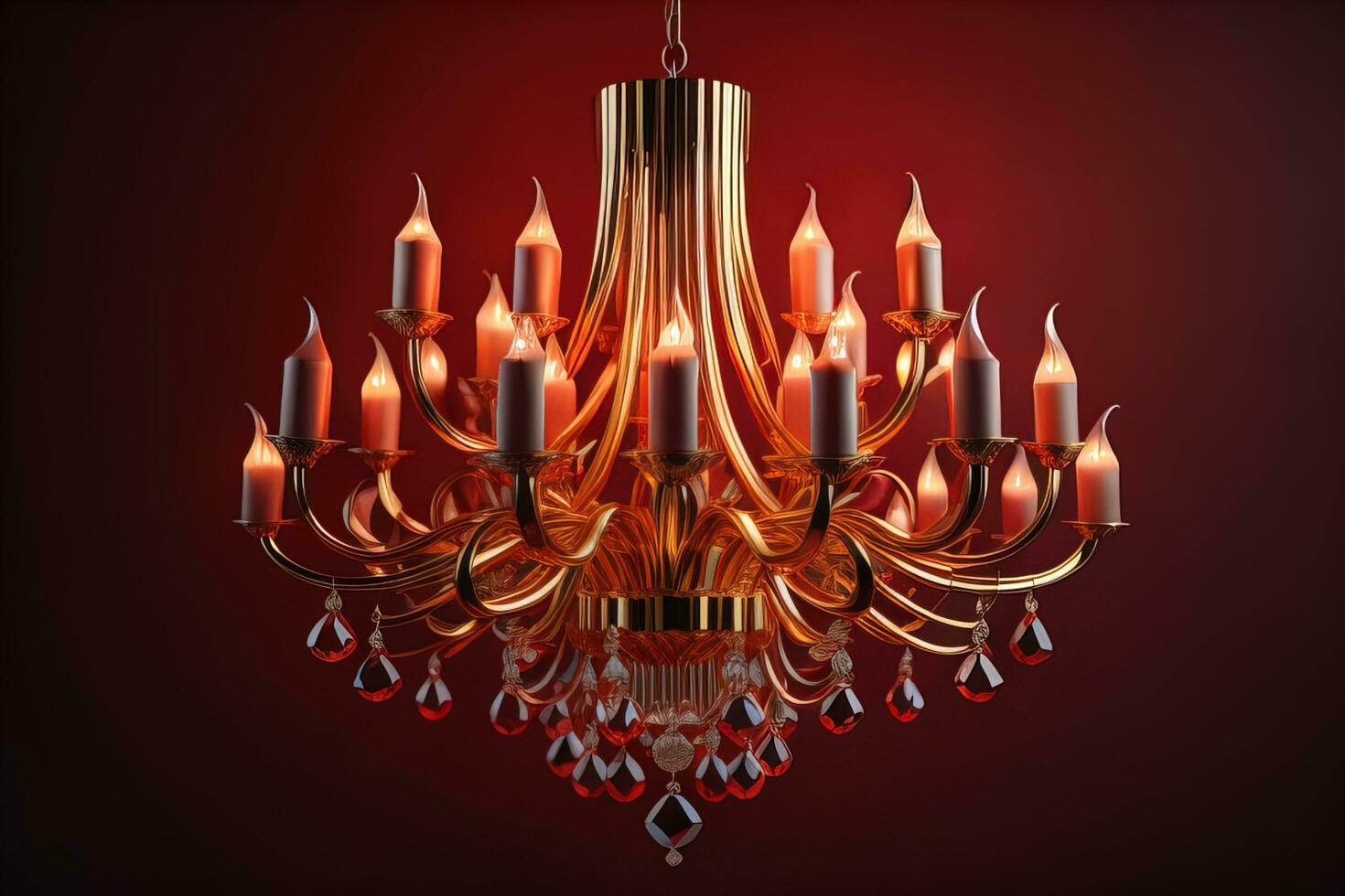 AI generated Luxury chandelier isolated on dark background. ai generative photo