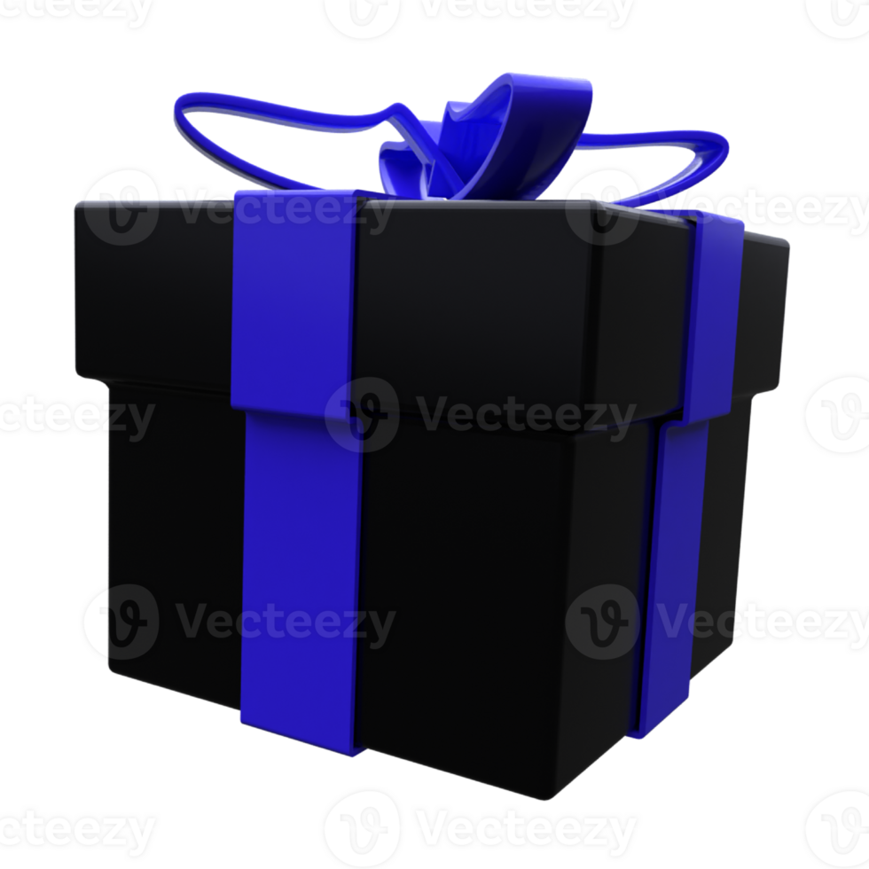 unique 3d rendering black color gift boxes icon simple  .Realistic vector illustration. png