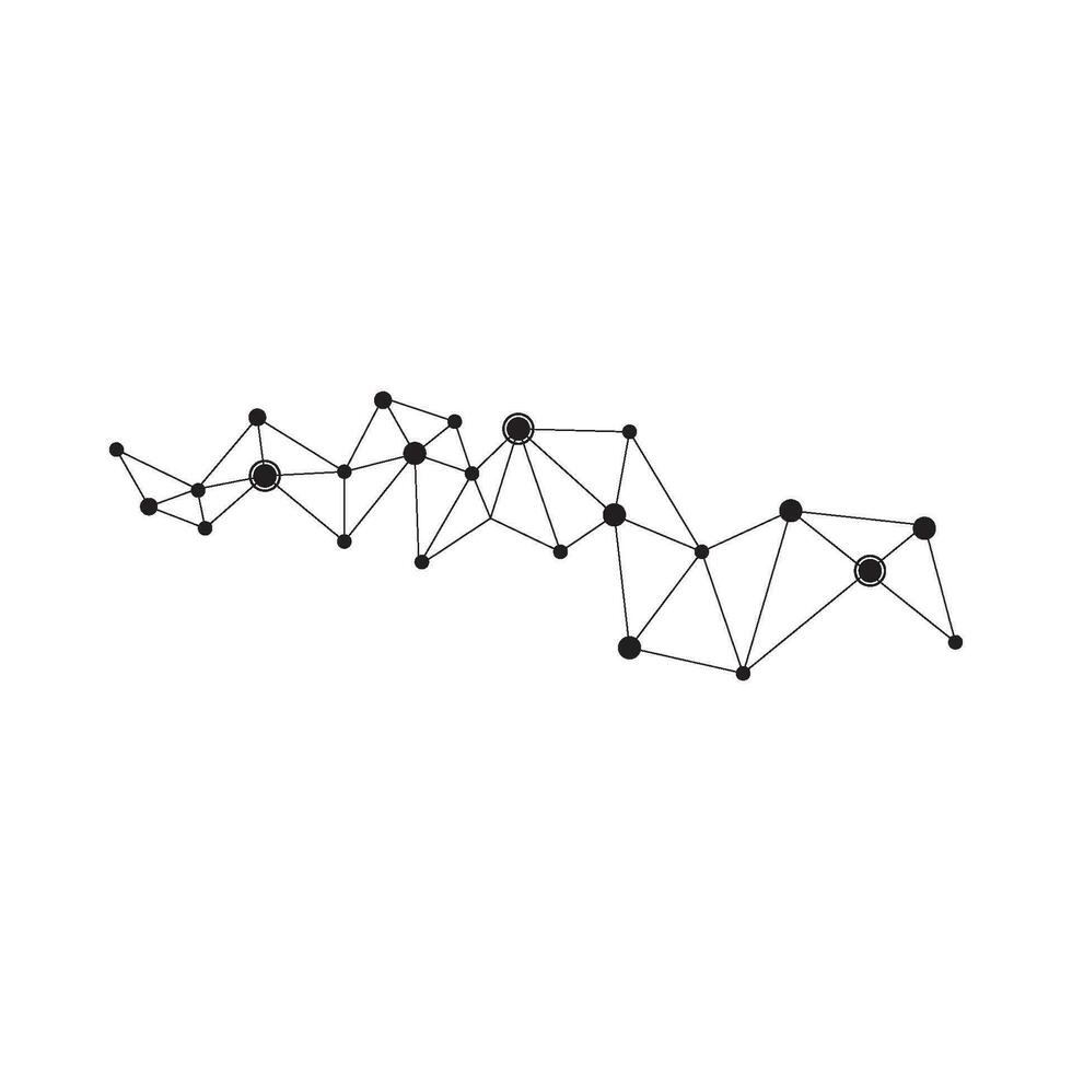 Polygonal Space Background with Connecting Dots and Lines vector