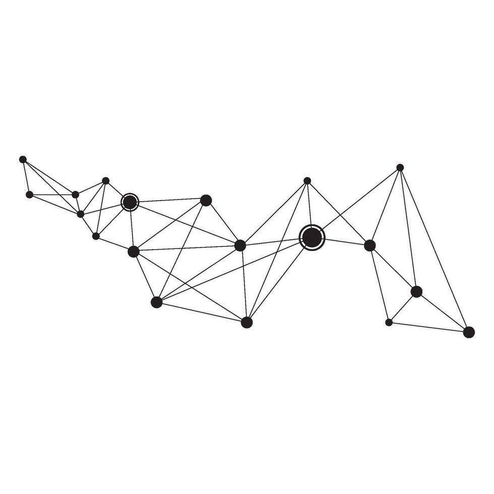 Polygonal Space Background with Connecting Dots and Lines vector