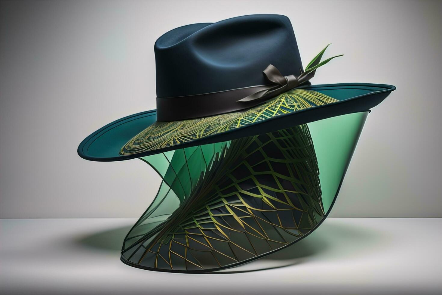 AI generated Fashionable hat on a solid color background. ai generative photo