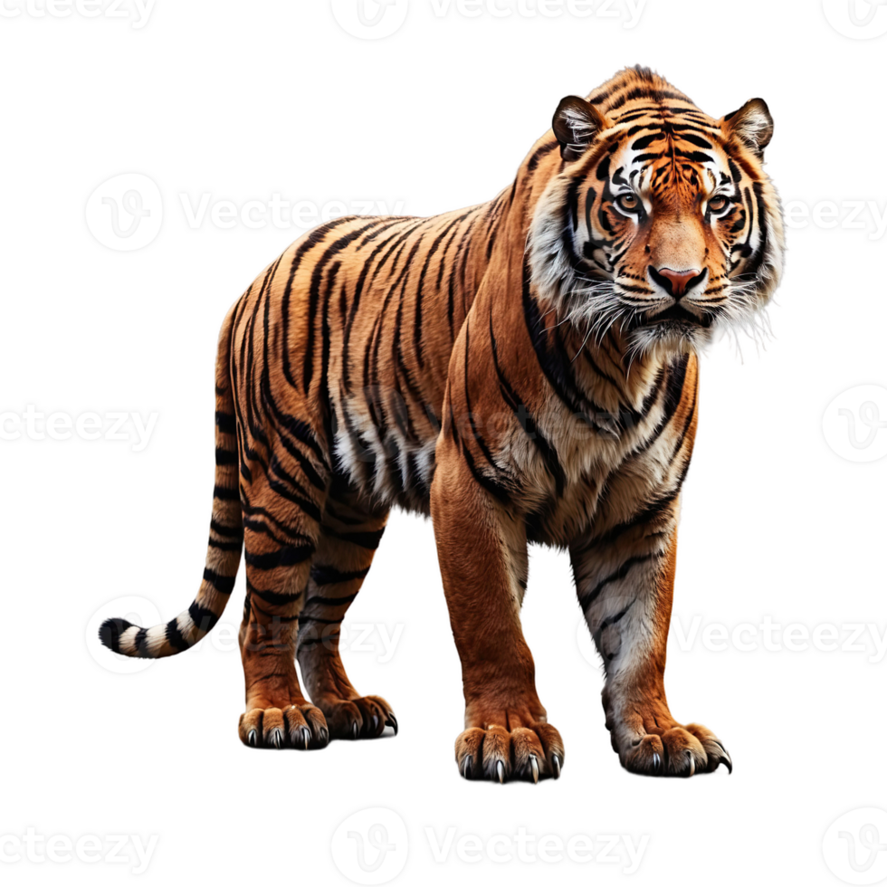 ai generiert Lügen Tiger isoliert auf transparent Hintergrund png