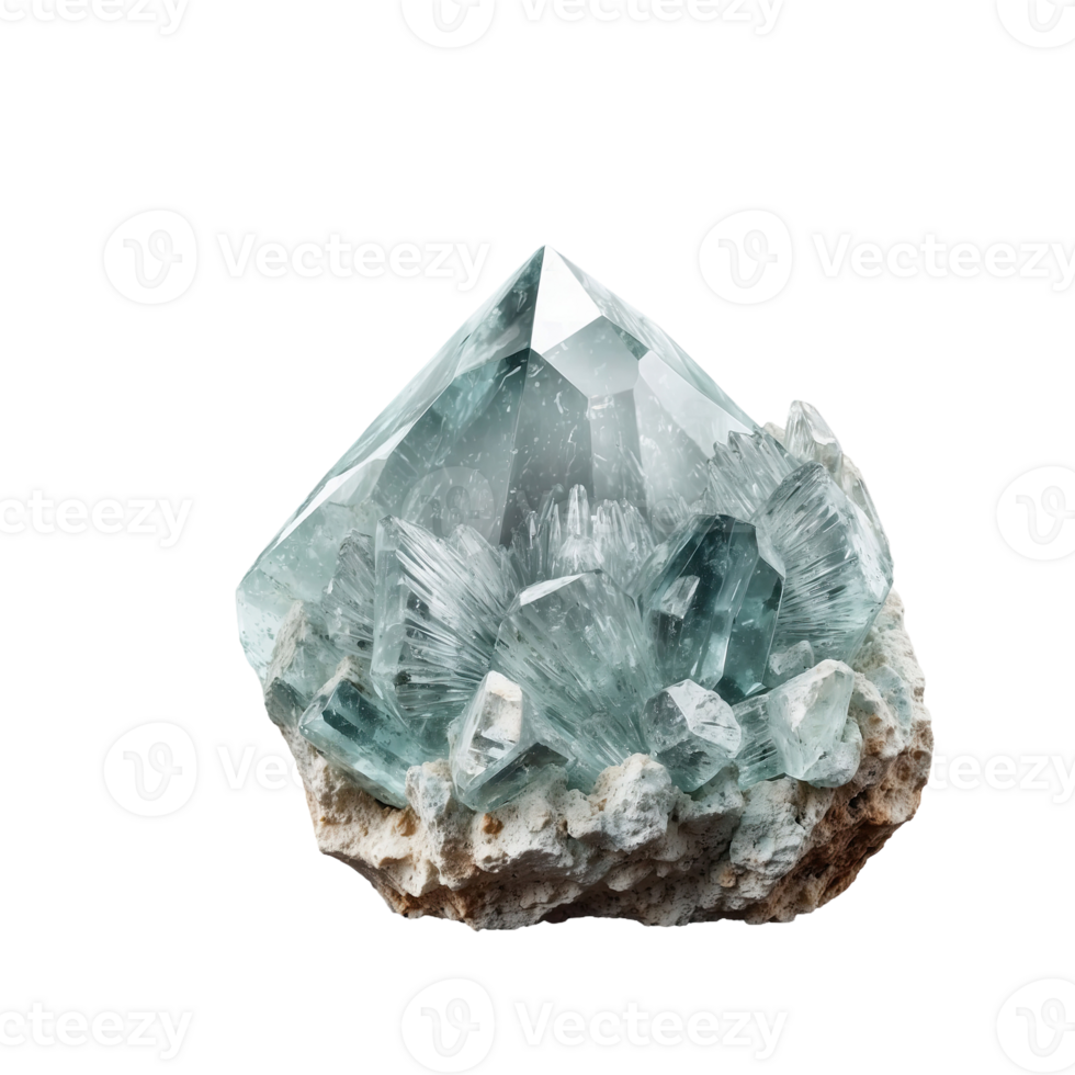 AI generated Quartz with datolite isolated on transparent background png