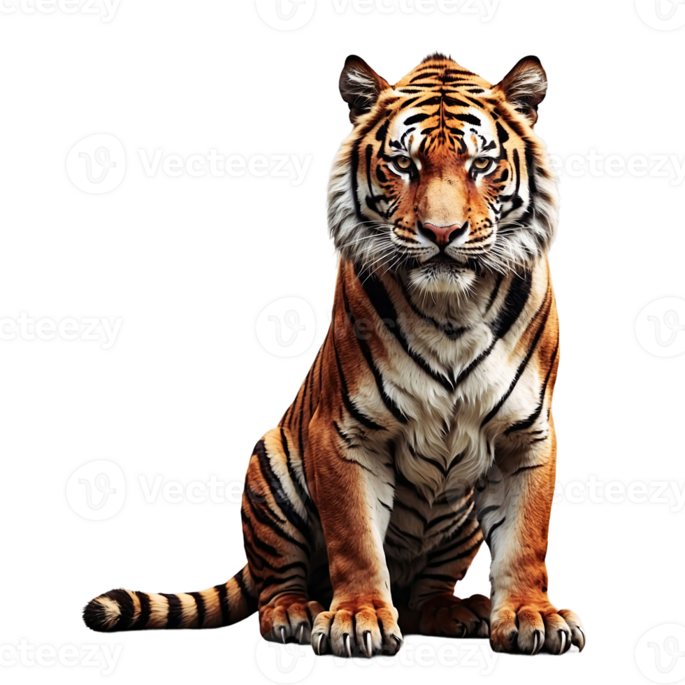 AI generated Lying tiger isolated on transparent background png