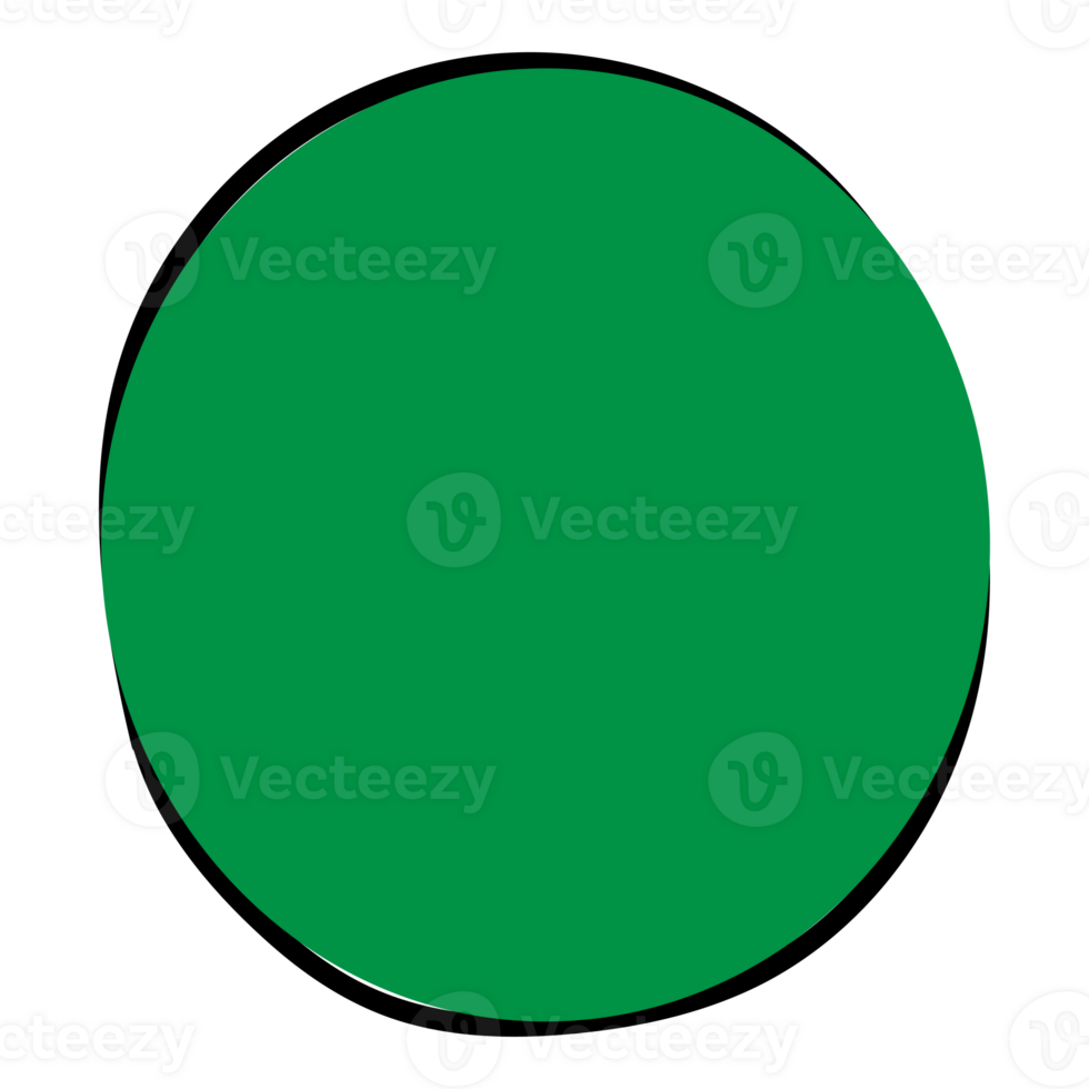 main tiré vert cercle Cadre sur transparent Contexte png