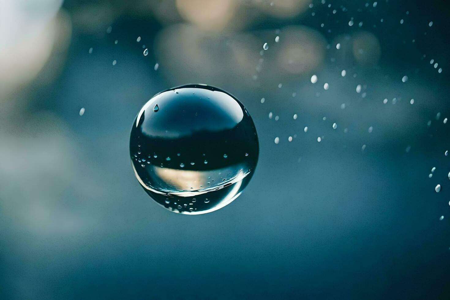 AI generated a drop of water is shown in the air photo