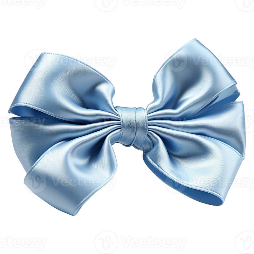 AI generated blue ribbons tied in a bow professional photography png