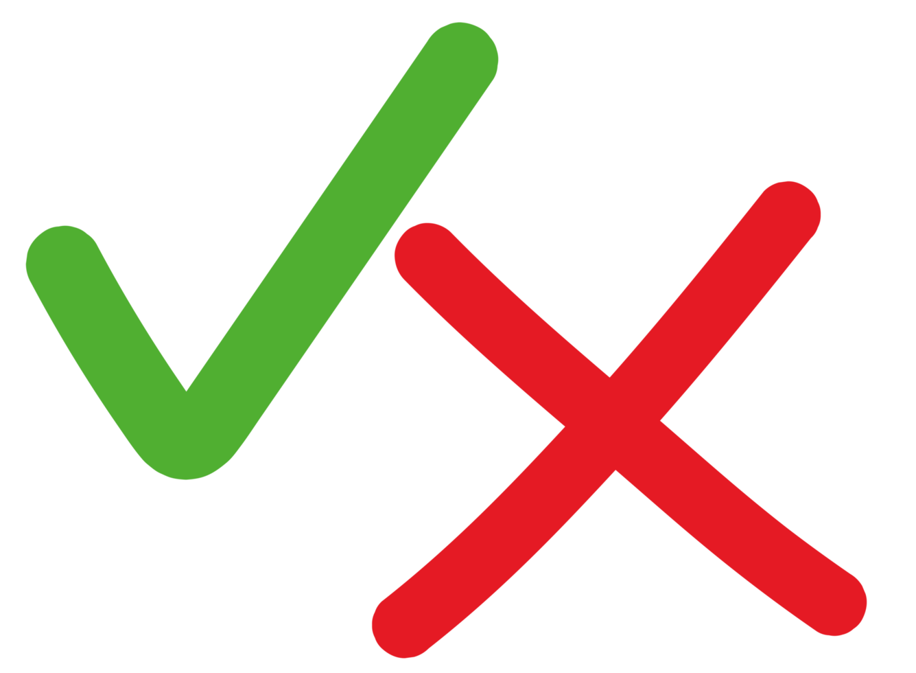 yes and no - tick and cross on transparent background png