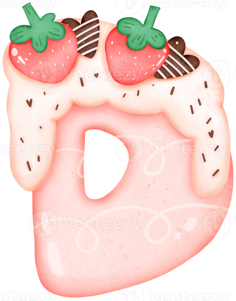 Strawberry and Chocolate alphabet D png