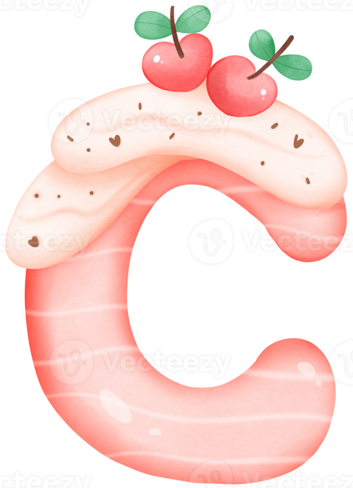 Strawberry and Chocolate alphabet C png
