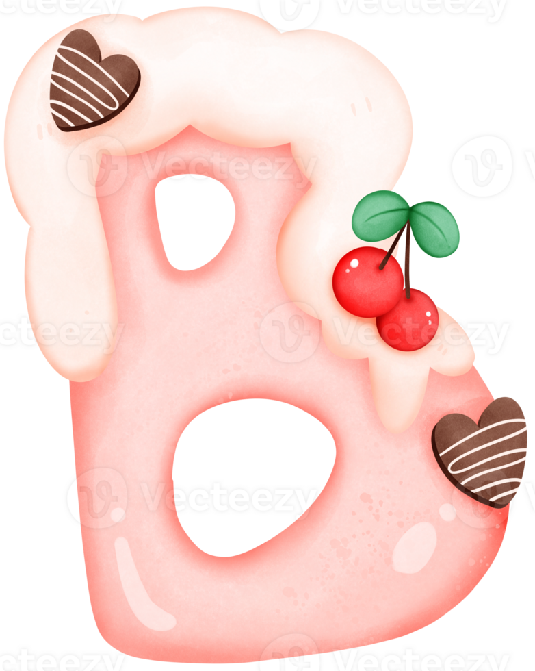 Strawberry and Chocolate alphabet B png