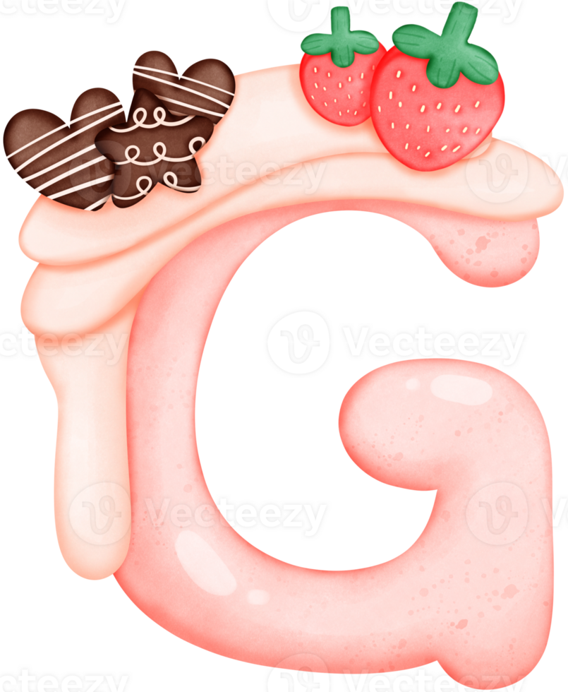 Strawberry and Chocolate alphabet G png