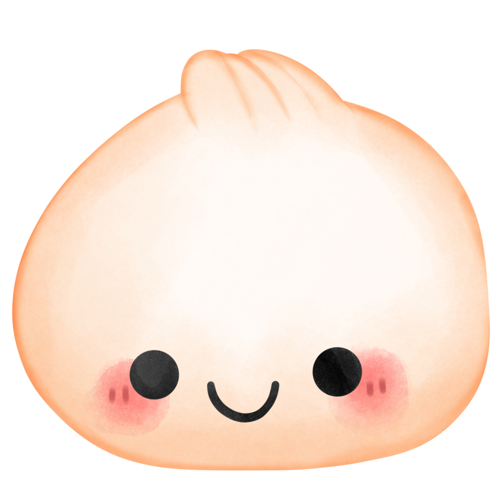 Cute dumpling character watercolor isolated item png