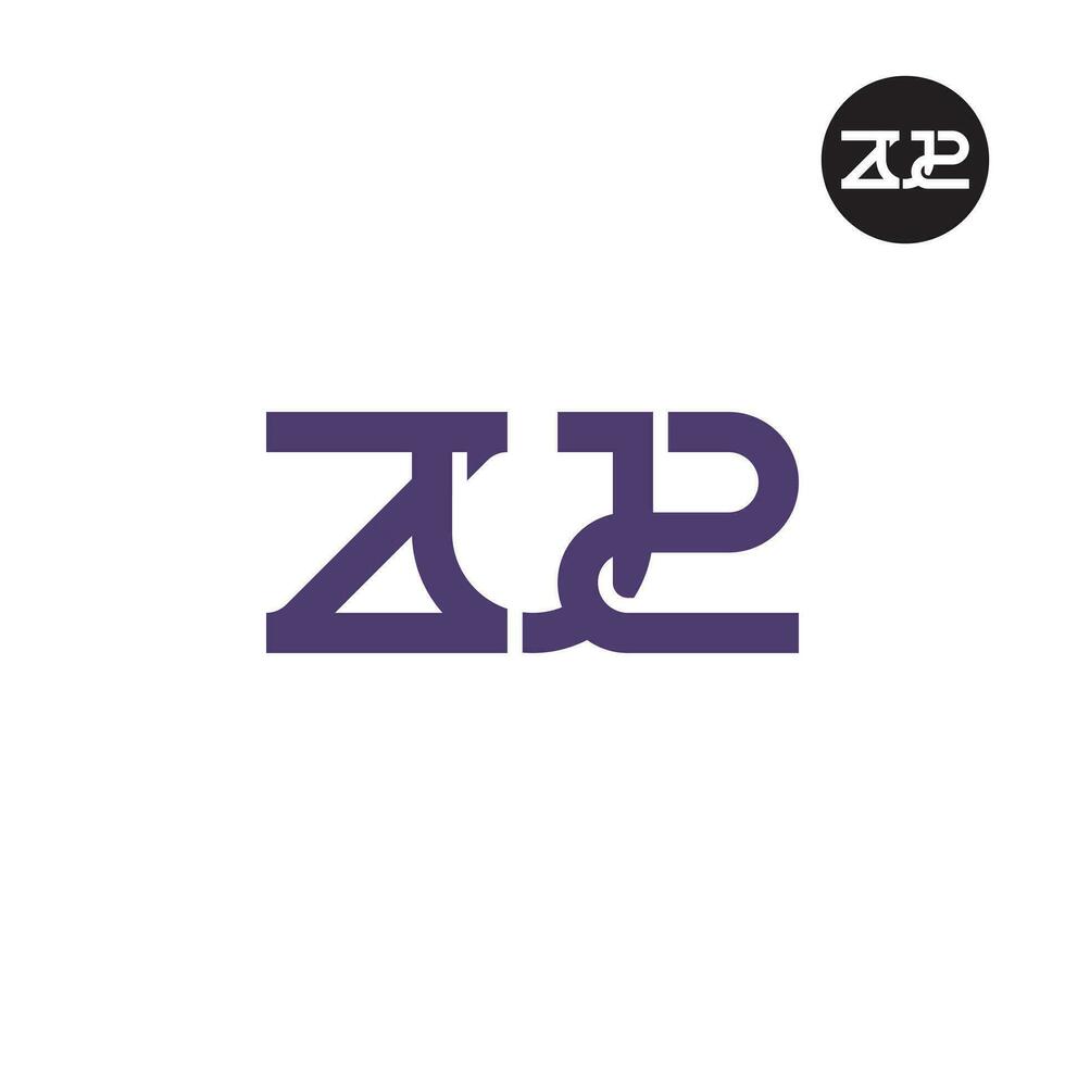 Letter ZU2 Monogram Logo Design vector