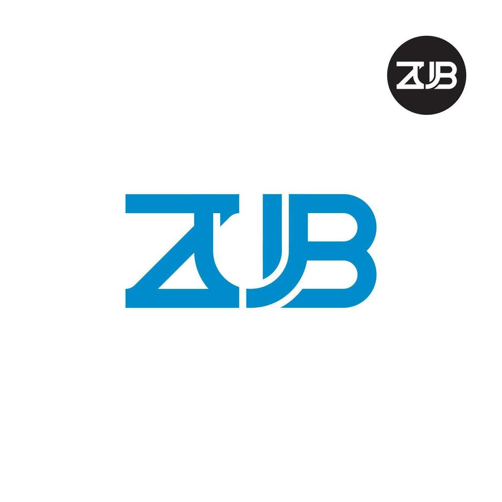 letra Zub monograma logo diseño vector