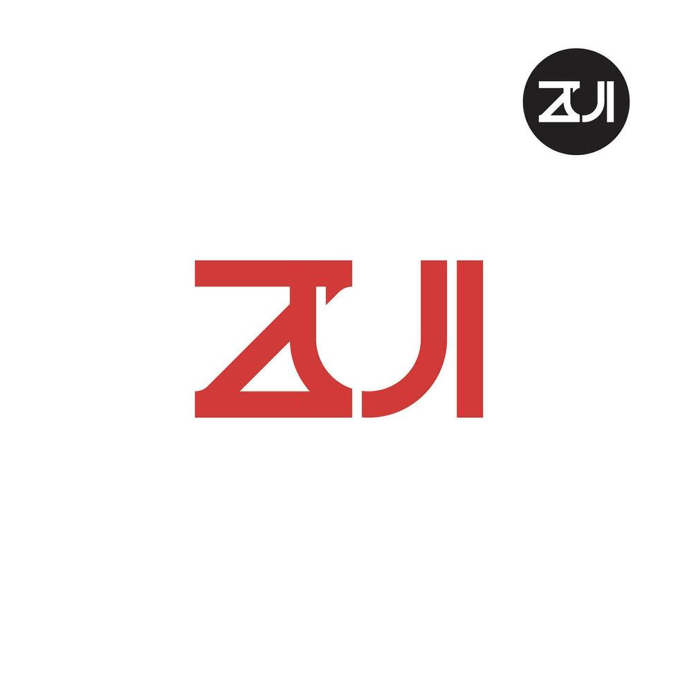 Letter ZUI Monogram Logo Design vector