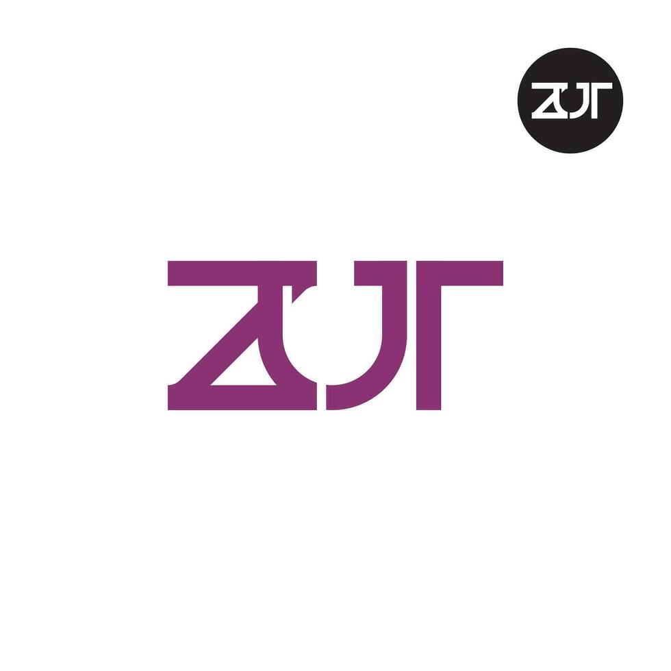 Letter ZUT Monogram Logo Design vector