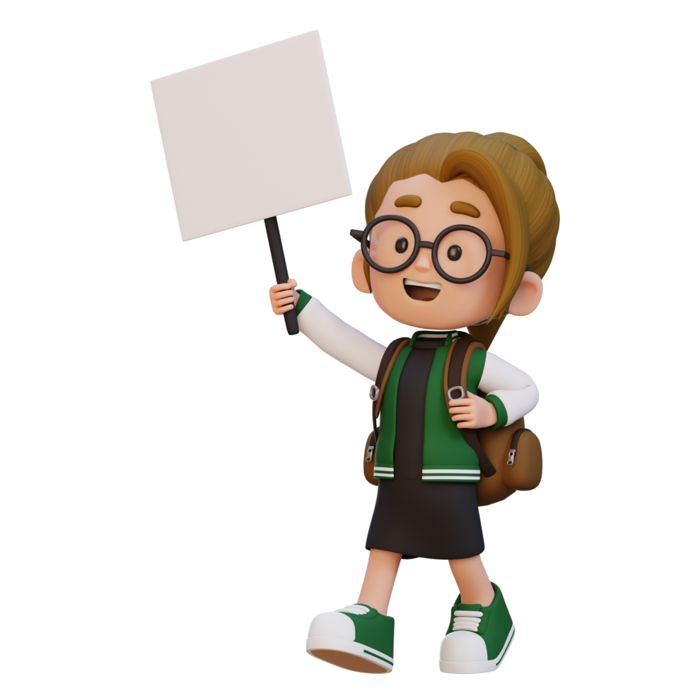 3d fille personnage en portant une Vide placard png