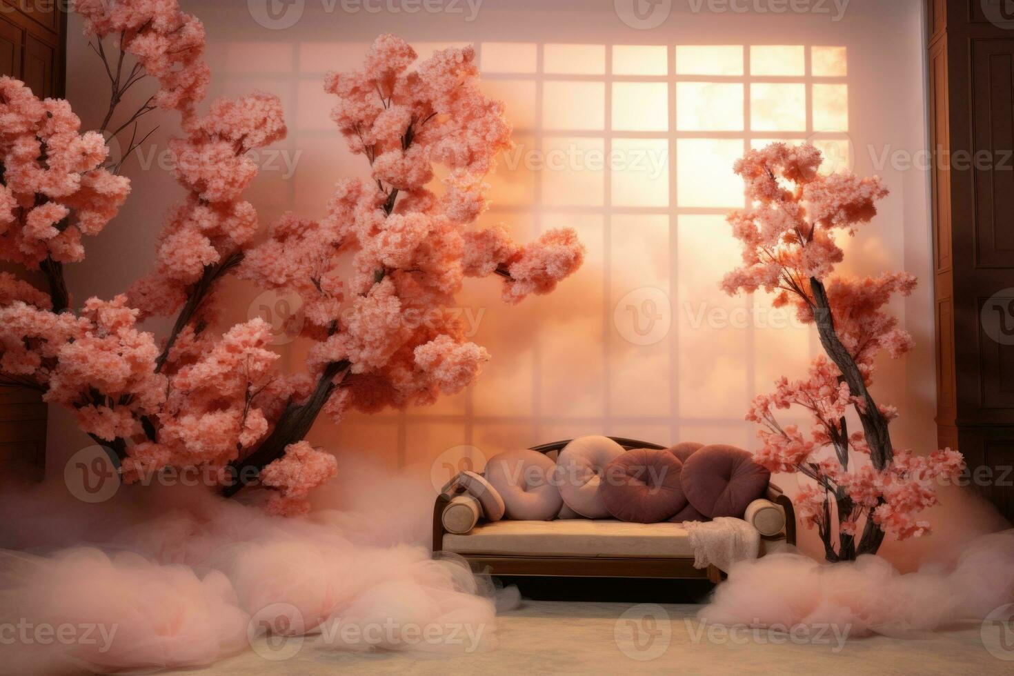 AI generated Ethereal Peach Blossoms Evoke 2024's Color 'Peach Fuzz' photo