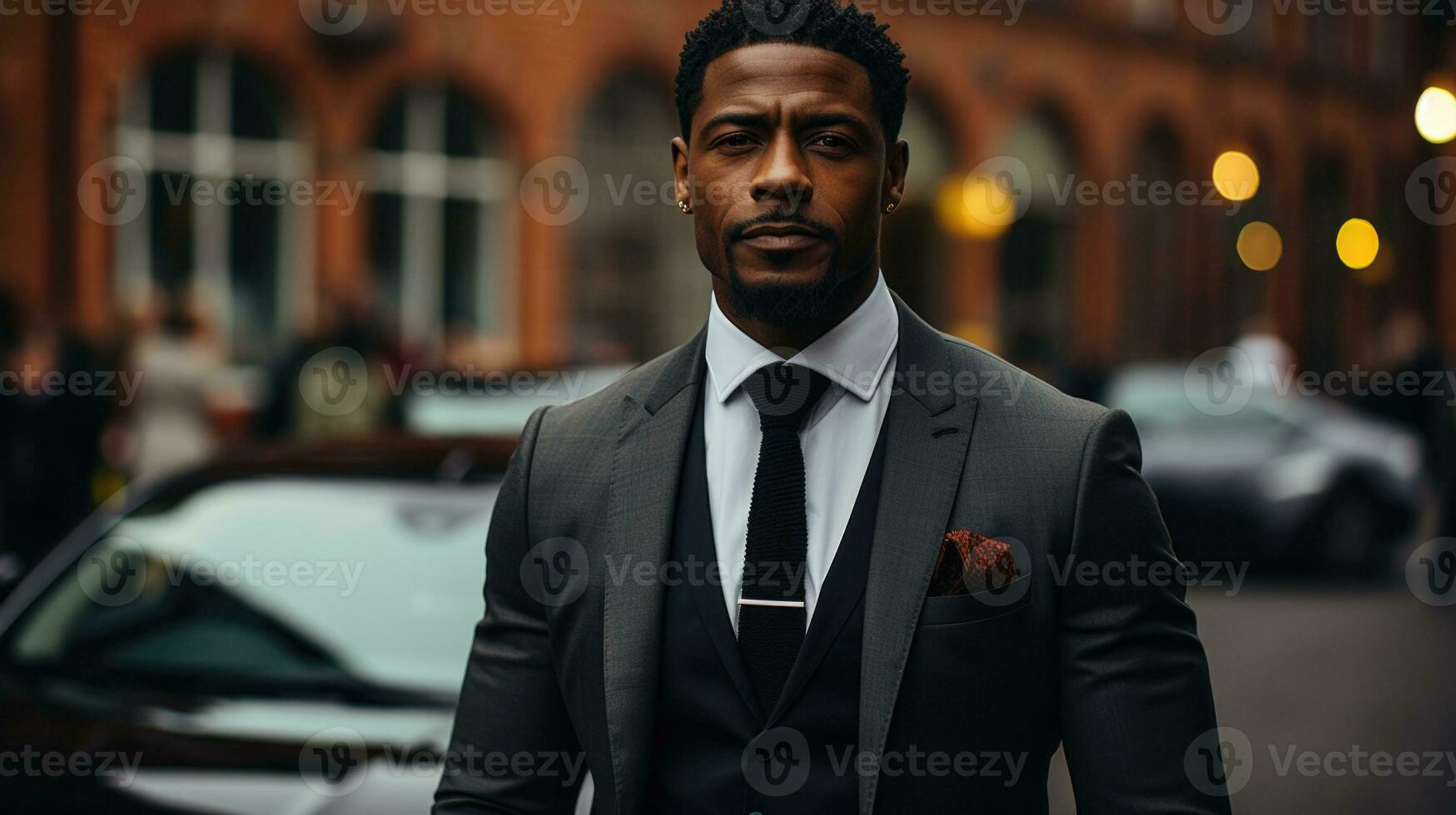 AI generated Distinguished Gentleman in Suit Exudes Confidence and Style. photo